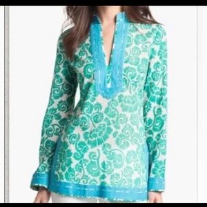 Tory Burch ‘Tory’ Pattern Tunic, Size: 2